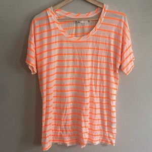 Madwell hi line Striped orange white neon tee